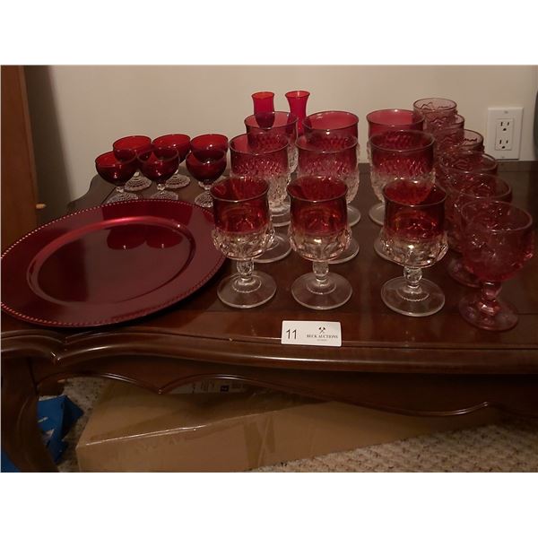 Cranberry Colored Glass Collection