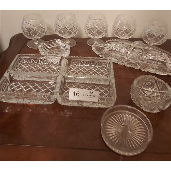 Assorted Crystal Looking Glassware