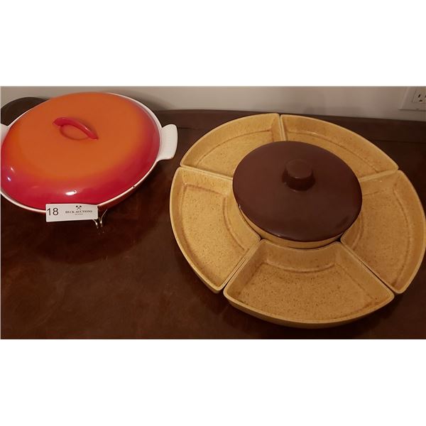 Descoware Made In Belgium Cast-iron Serving Pot With Appetizer Tray