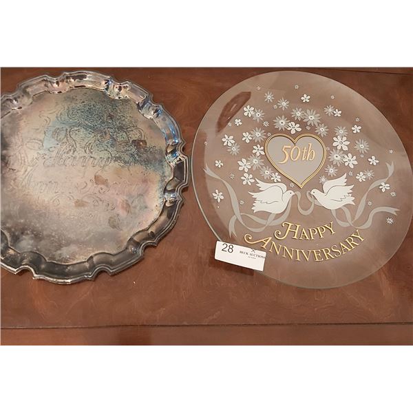 Two Collector Anniversary Plates (One 50th And One Silver Plated)