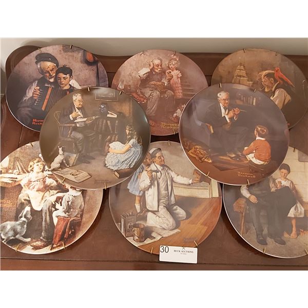 Eight Norman Rockwell Collector Plates