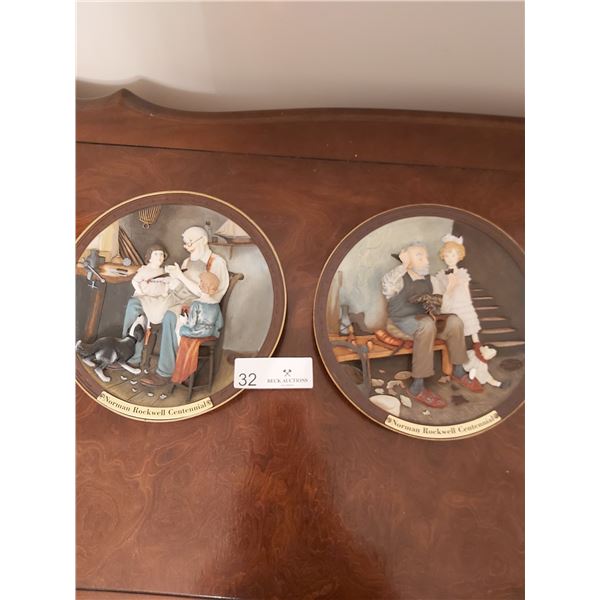 Two 3D Norman Rockwell Collector Plates