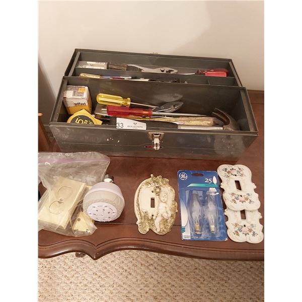 Assorted Home Improvement Items With Tool box And Contents