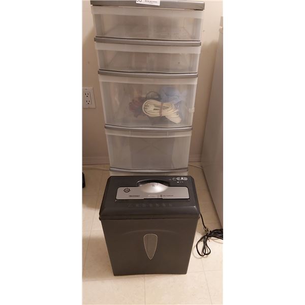 5 Drawer Organizer With Contents And Shredsafe Paper Shedder Model No. WMC614XA