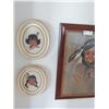 Image 2 : Two Needle Point Aboriginal Girls With Oil Painting Of Young Aboriginal Girl