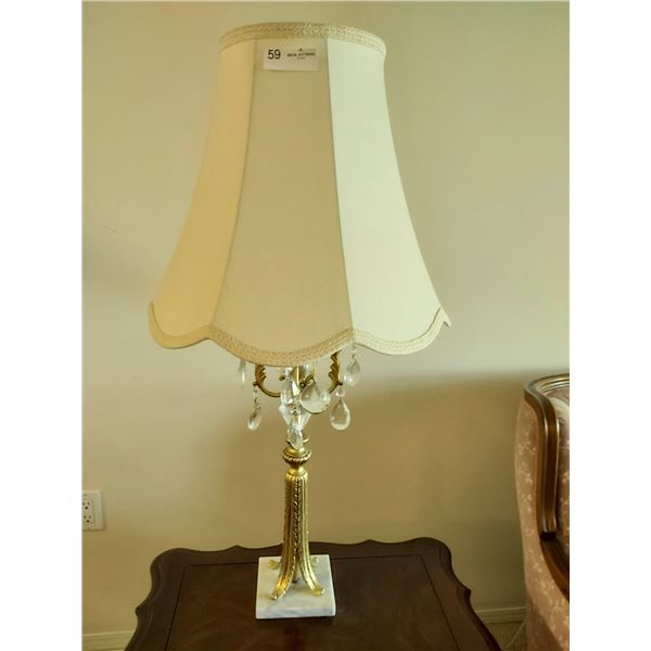 Lamp With Crystals And Marble Base
