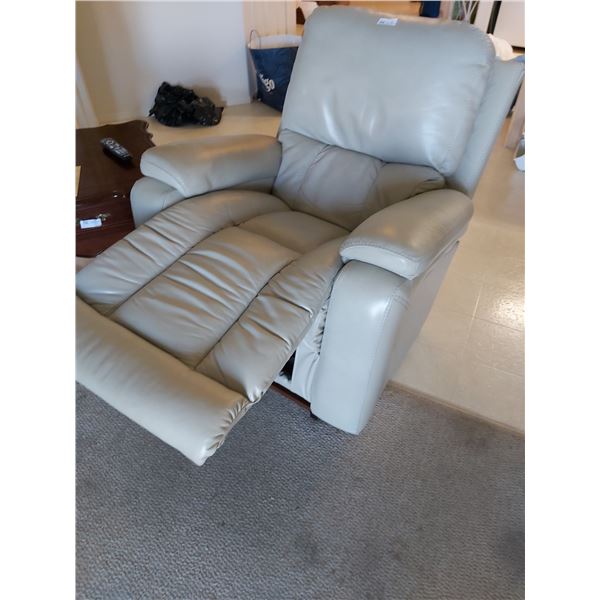 Cream Colored Lazy Boy Leather Recliner With All The Bells And Whistles