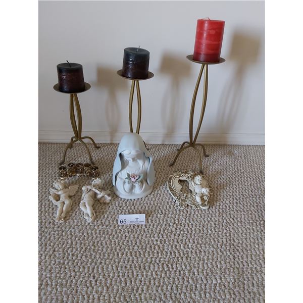 Assorted Candle Holders With Home Décor