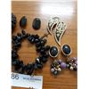 Image 2 : Assorted Black Costume Jewelry (Earrings Are All Clip-ons)