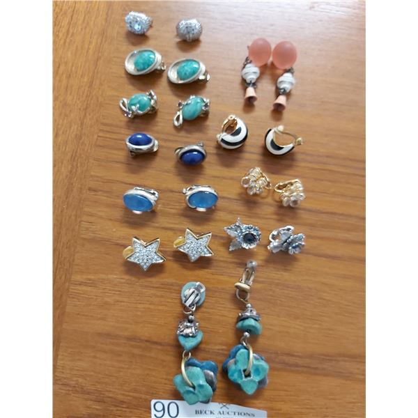 Assortment Of Clip-On Earrings One Pair Normal (Silver) With Jewelry Pouch