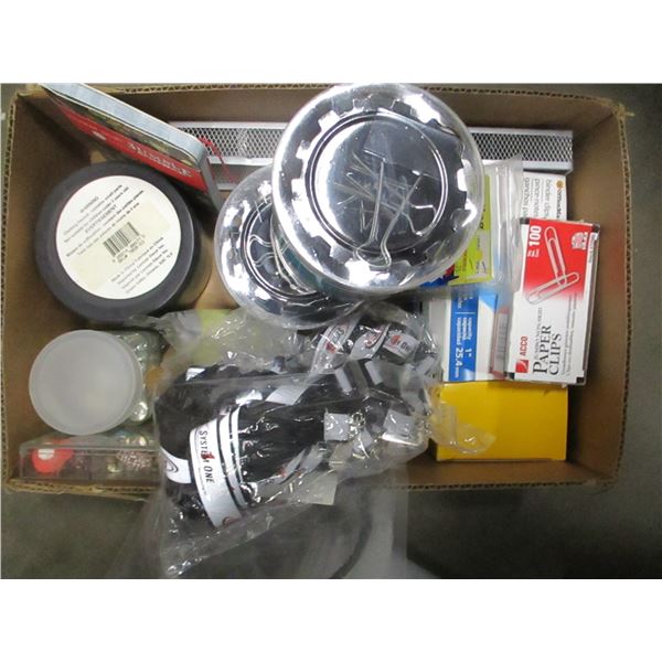 BOX C/W OFFICE SUPPLIES & CRAFT ITEMS