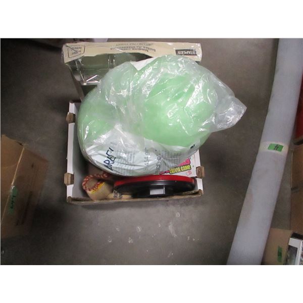 BOX C/W OFFICE SUPPLIES, ETC