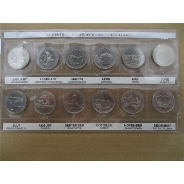 1867 - 1992 125 YEAR CONFEDERATION CANADA MINT QUARTER SET