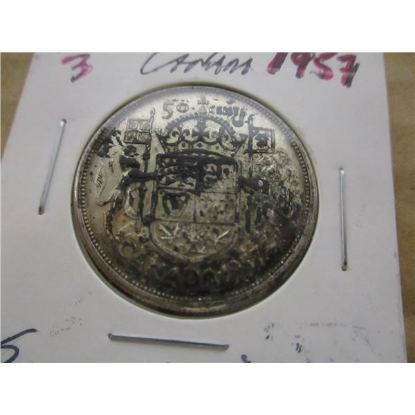 1957 CANADA SILVER HALF DOLLAR