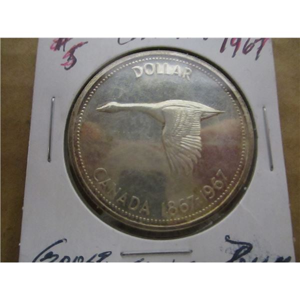 1967 CANADA GOOSE SILVER DOLLAR