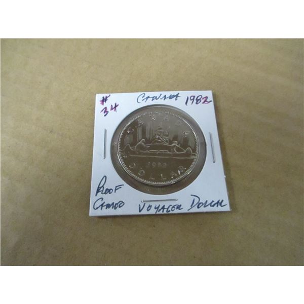 1982 PROOF CAMEO CANADA VOYAGER DOLLAR