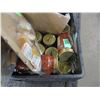 FREIGHT DAMAGE (AS IS):  TOTE C/W PASTA SAUCE, WOW BUTTER, ETC