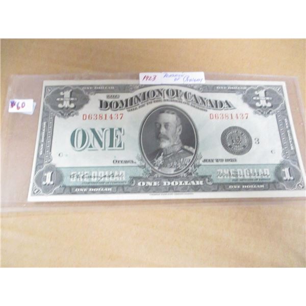 1923 DOMINION OF CANADA KING GEORGE V DOLLAR BILL