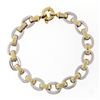 Image 1 : NEW Italian Solid 14K TT Gold 8" Interlocking Oval Link Chain Bracelet 16.98g