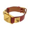 Image 5 : Hermes Red gold-Plated and Leather Medor Quartz 23mm Watch