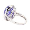 Image 3 : 13.60 ctw Tanzanite And Diamond Ring - 14KT White Gold