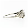 Image 5 : Antique Art Deco 18k Gold Old European & Single Cut Diamond Puffed Filigree Ring