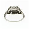Image 6 : Antique Art Deco 18k Gold Old European & Single Cut Diamond Puffed Filigree Ring