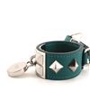Image 4 : Hermes Collier de Chien Anneau Keychain Studded Leather Green
