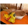 Image 2 : Wicker Bassinet and Plastic Horse Rocking Toy