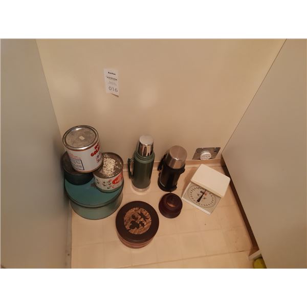 Vintage Tins, Wood Containers and More B