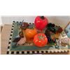 Image 2 : Glass and Stone Fruits and Tray B