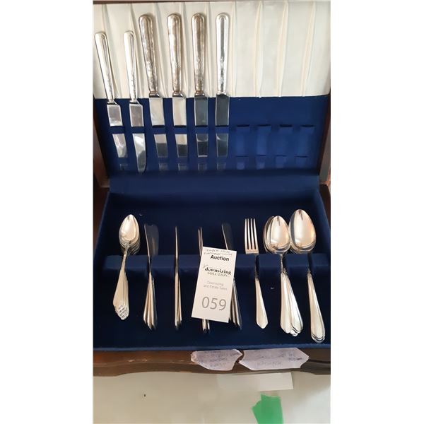 Silverplate set and case B