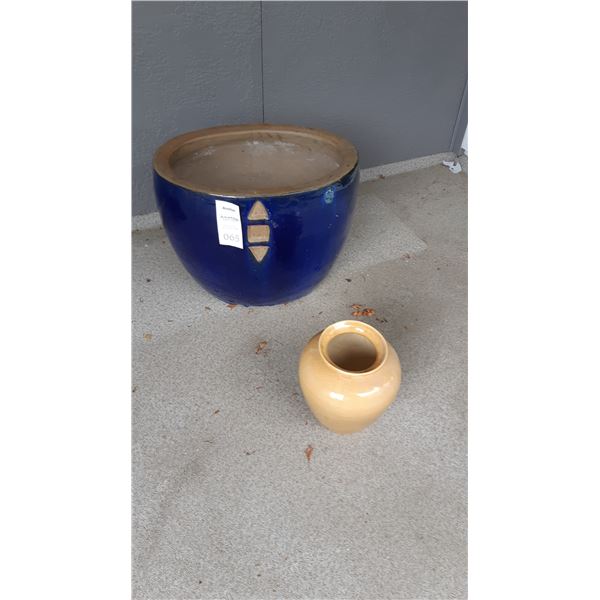 Pottery planter and Vase A