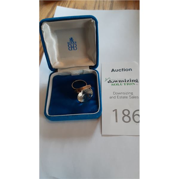 14 K Gold Band Costume Ring Cat A