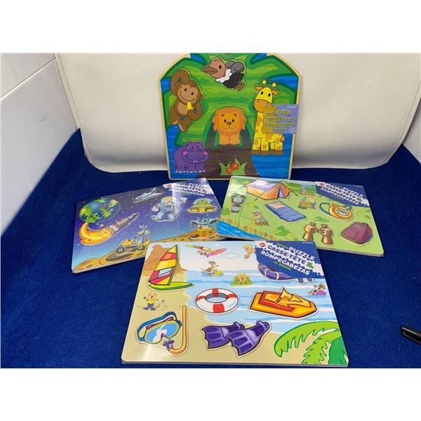 Lot of Childrens Wooden Puzzles (4ct)