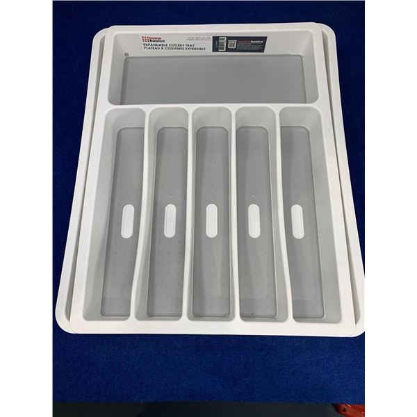 Home Basics Expandable Cutlery Tray (13in-21in  x 16in)