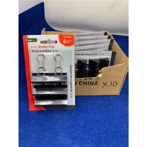 Lot of 1-1/4in Binder Clips (10ct)