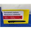 Image 1 : Black Fine Tip Permanent Markers (12ct)