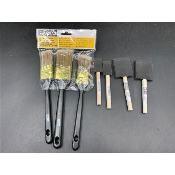 Lot of Paint Brushes and Foam Brushes