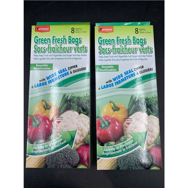 Luciano Green Fresh Bags with Wide Seal Zipper (2 x 8)