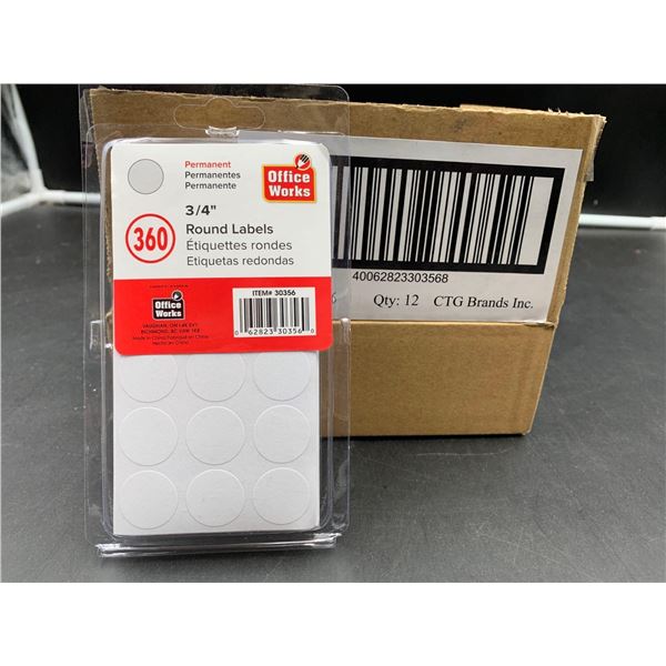 Round Labels (3/4in x 360 x 12)