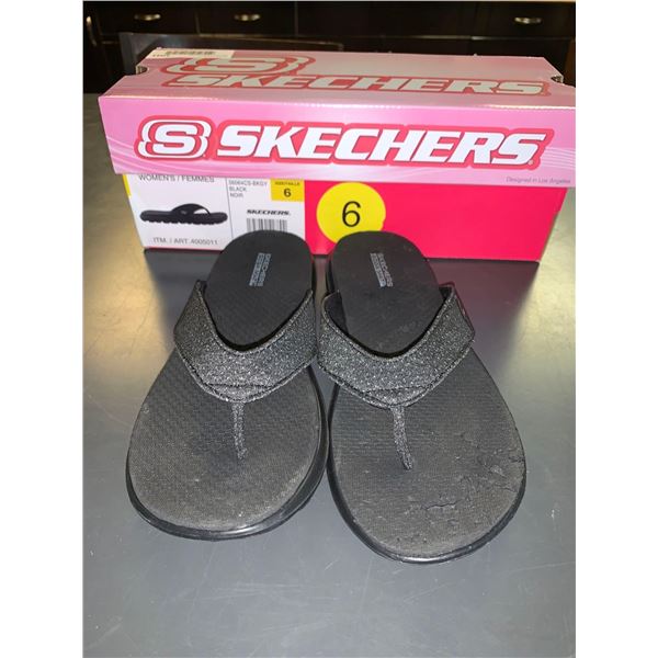 Sketchers Size 6 Black Flip Flops