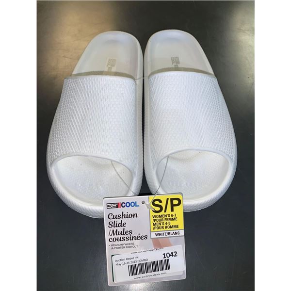 32° Cool Cushion Slides Women's Size Small 6-7 White