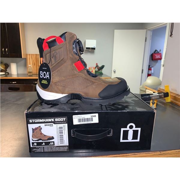 Icon Stormhawk Motorcycle Boots Brown  Men's Size 10