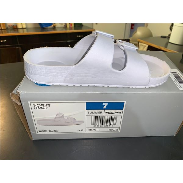 Aquatherm Women's Summer White Slides Size 7