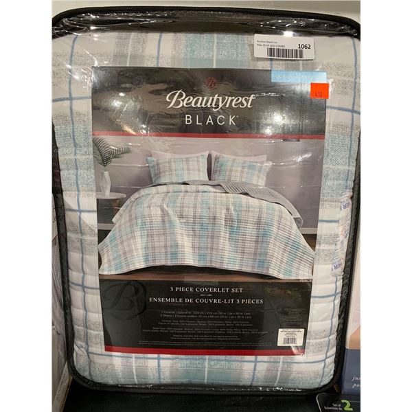 Beautyrest Black 3pc Coverlet Set Queen Size