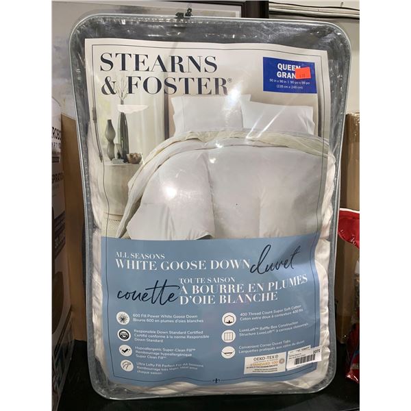 Stearns & Foster White Goose Down All Season Duvet Queen