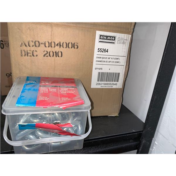 Ben-Mor Chain G30 ZC 3/8" x 5'  Lot of 4