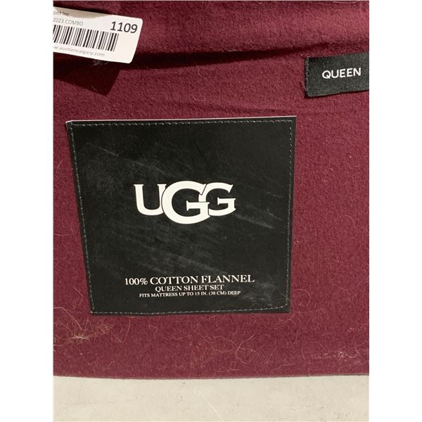 Ugg Queen Size 100% Cotton Flannel Sheet Set
