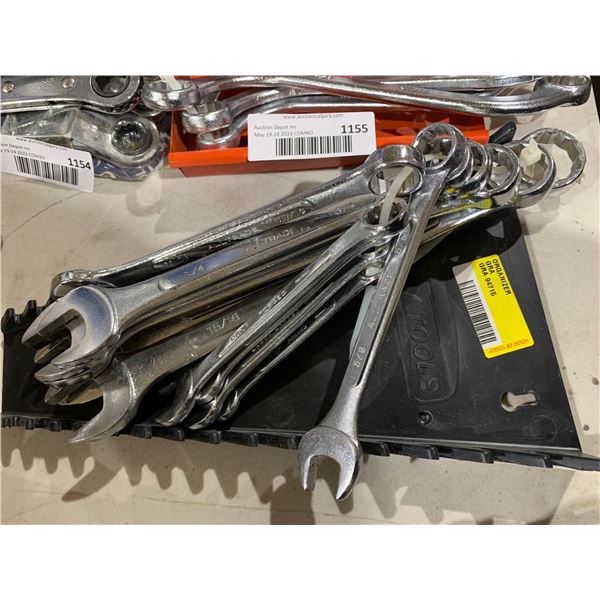 Set of assorted S.A.E open end box end wrenches